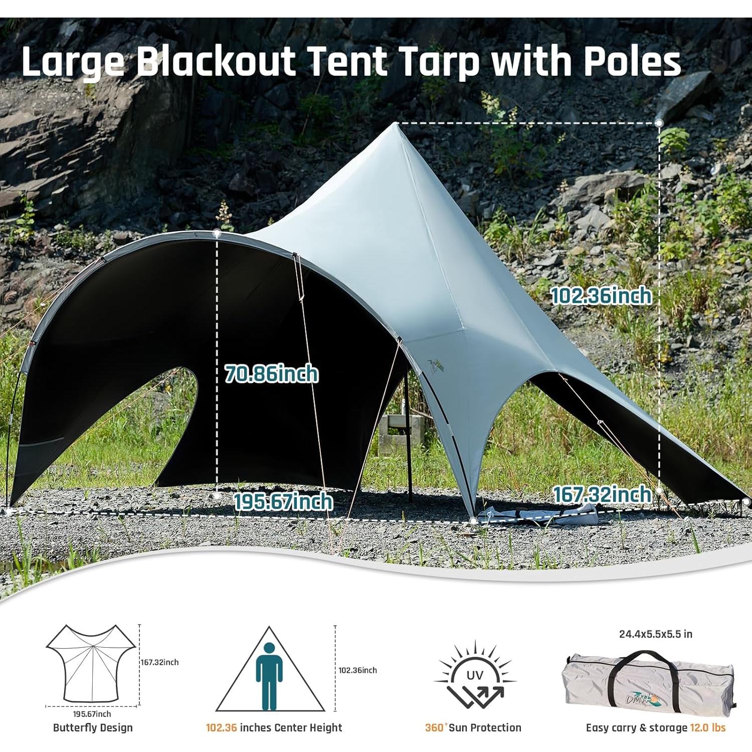 Toldo de Camping Blackout DMH OUTDOORS 4.97x4.24m Impermeable