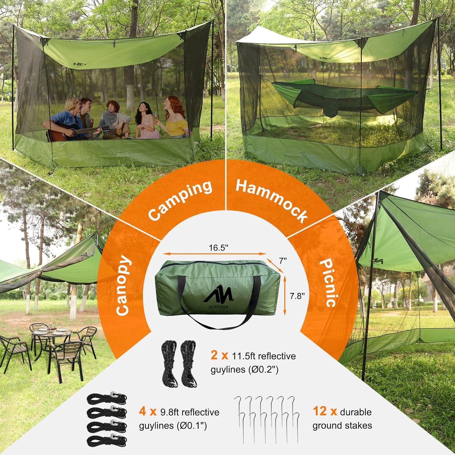 Lona de Camping Ayamaya 5.49x3.35m con Red Antimosquitos