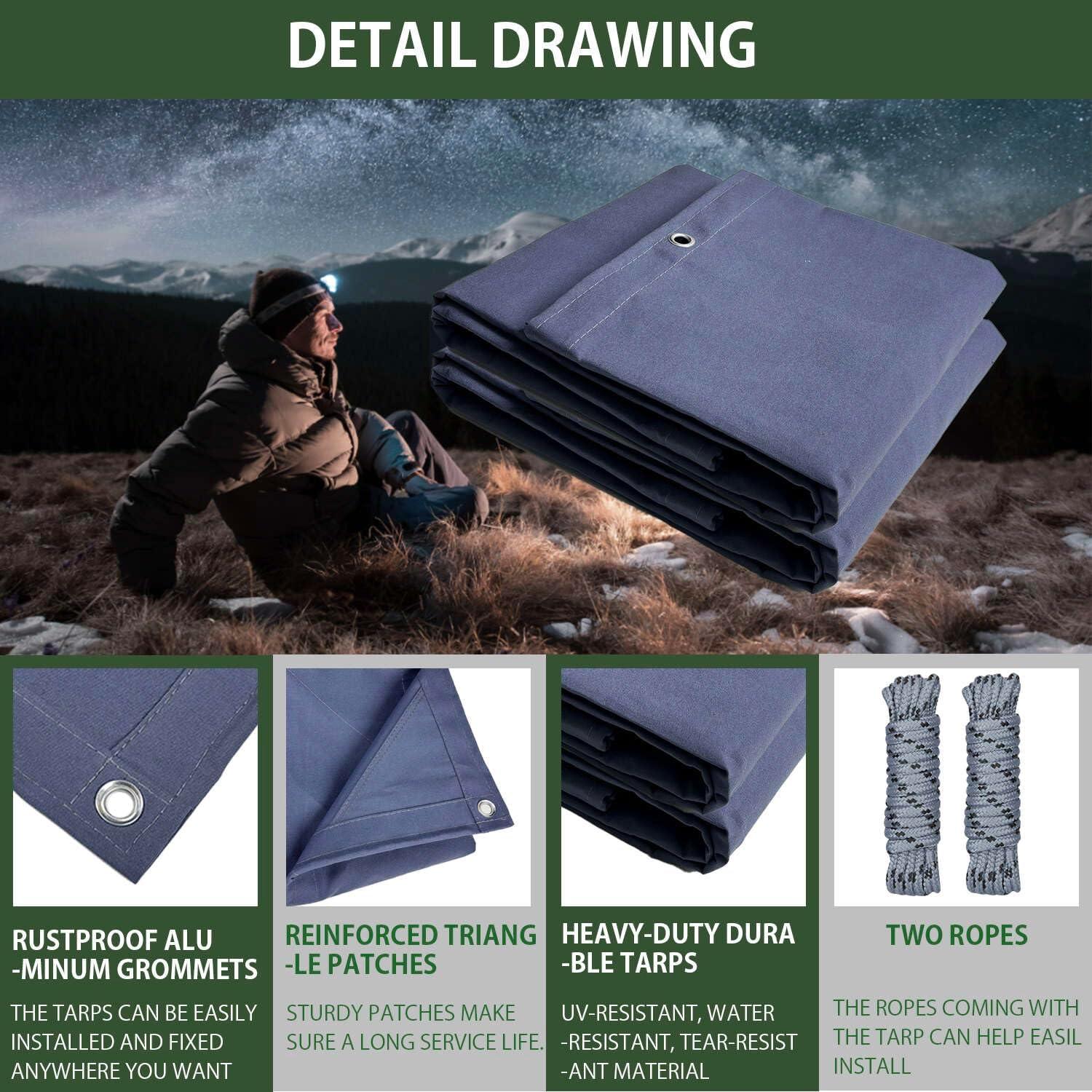 Lona Resistente al Agua FoundGo 1.83x2.44m Azul 0.56mm