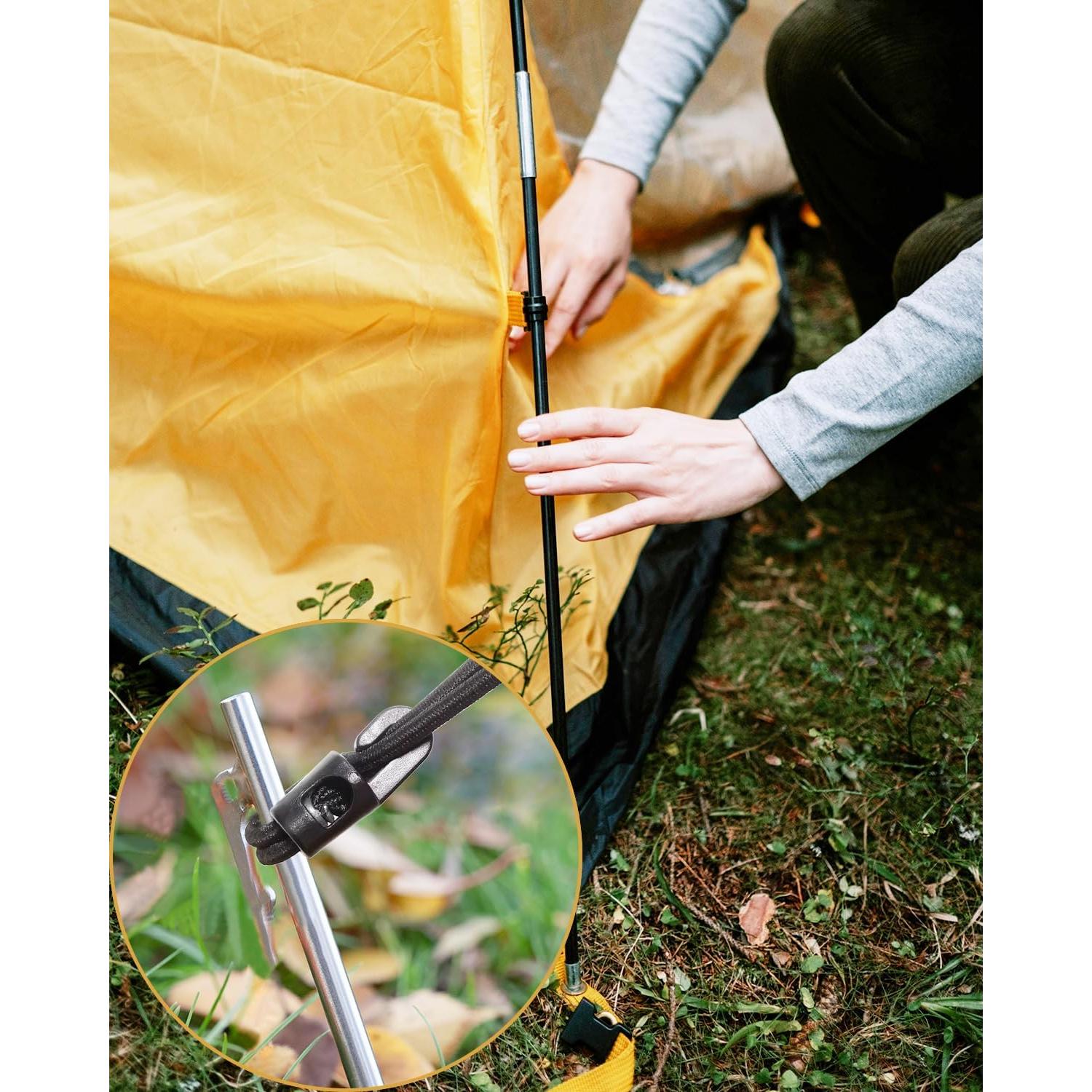 Cuerdas Bungee Cortas BINCKIN 15 cm 100 Pcs Ganchos Negros