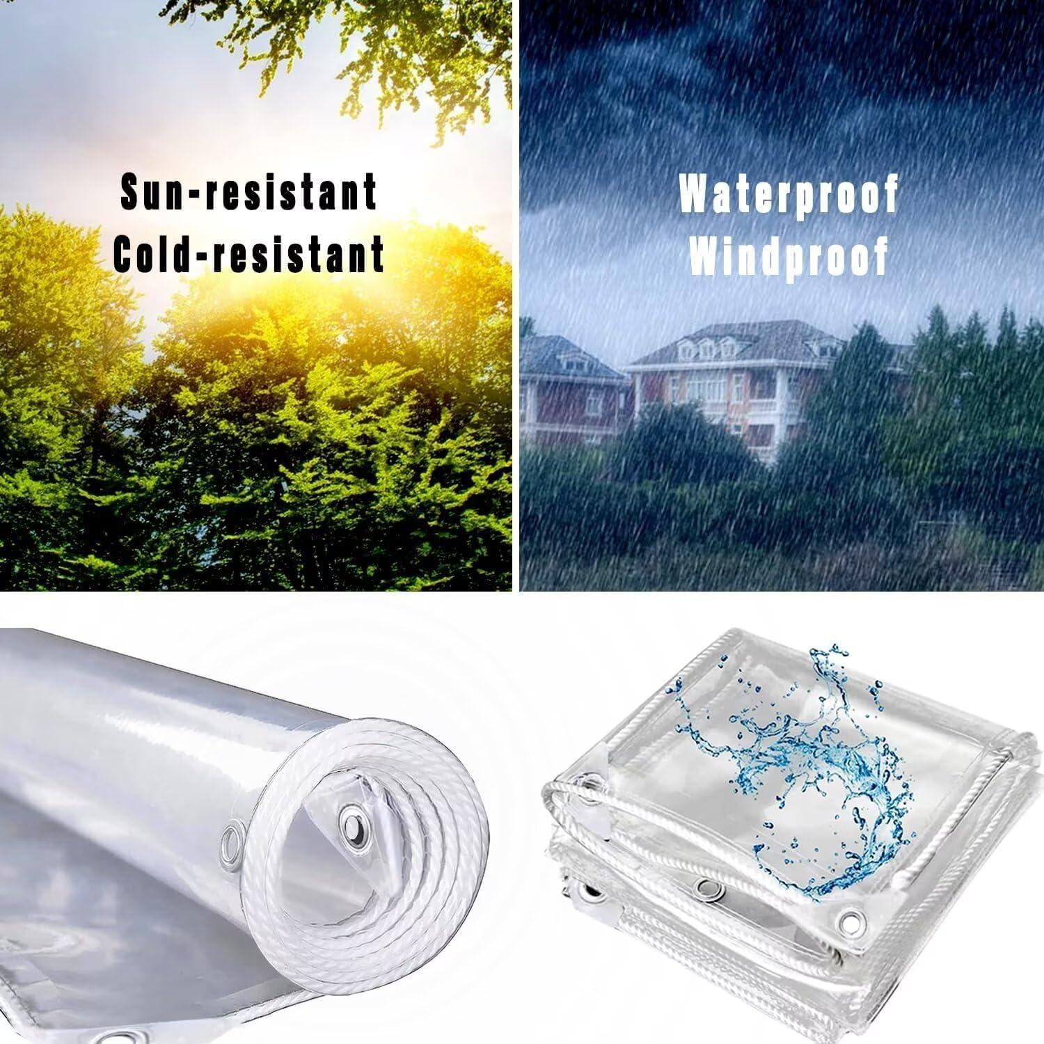 Lona Transparente 14 Mil PVC 1.22m x 2.13m Resistente al Desgarro