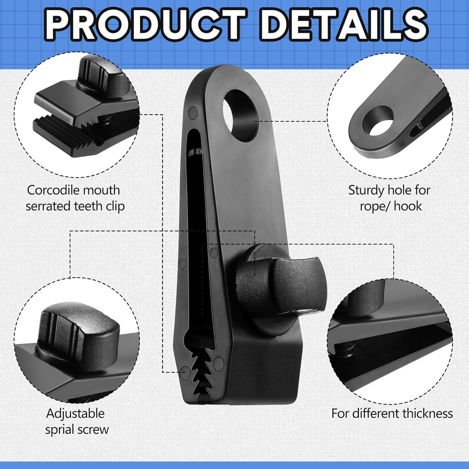 Yulejo 72 Pcs Clips de Lona y Cuerdas Bungee para Camping