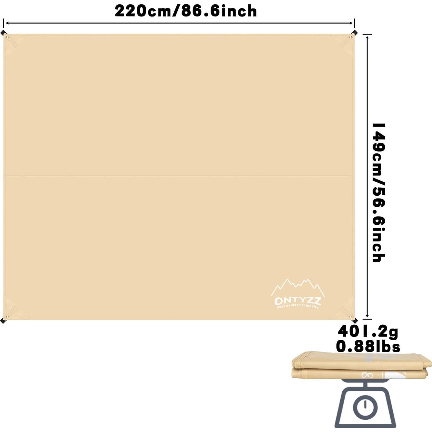 Lona Impermeable ONTYZZ 149x220 cm para Camping y Picnic