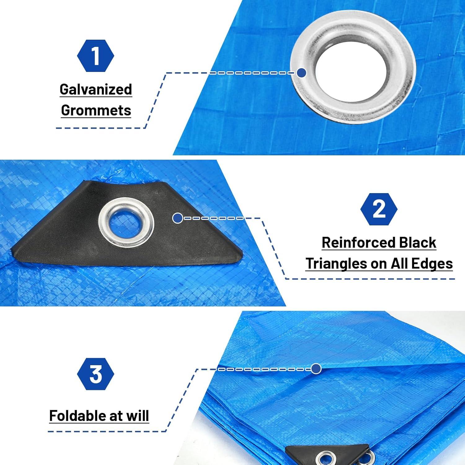 Lona Impermeable Azul DERART 2.44x3.05m Resistente UV