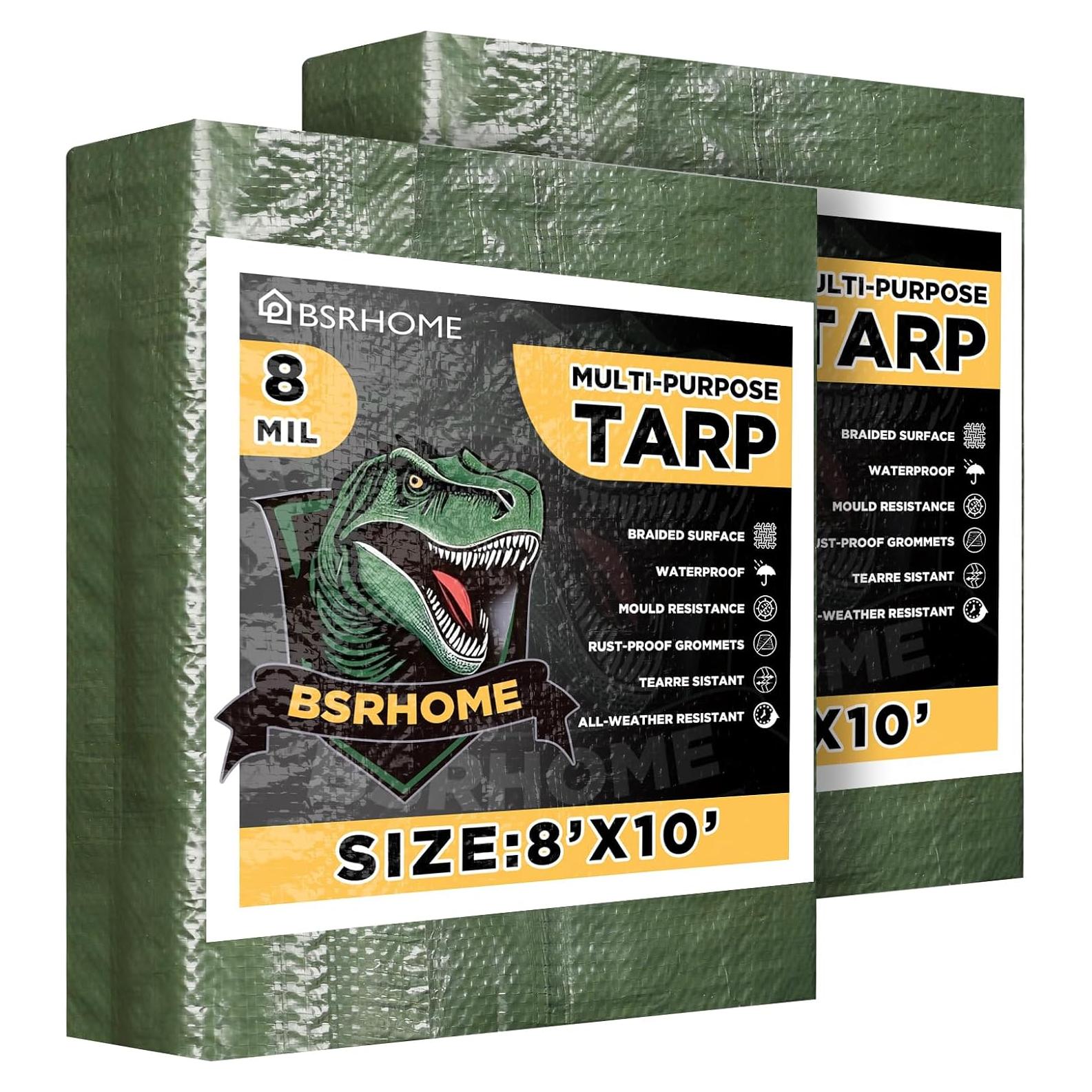 Lona Impermeable BSRHOME 2.44x3.05m Verde 0.20cm 2 Paquetes