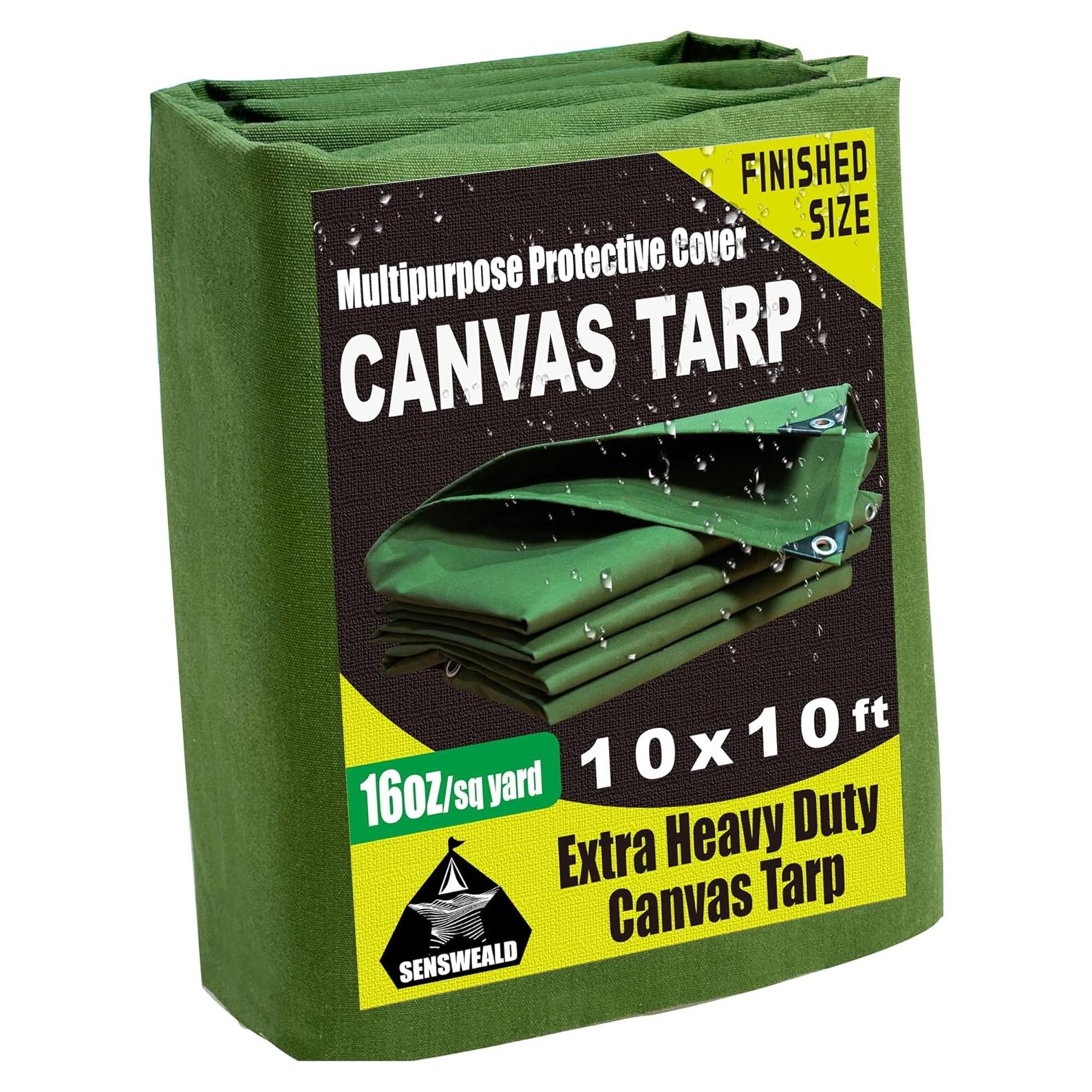 Lona Pesada Resistente al Agua 3.05x3.05m 16oz Verde SHENZHE