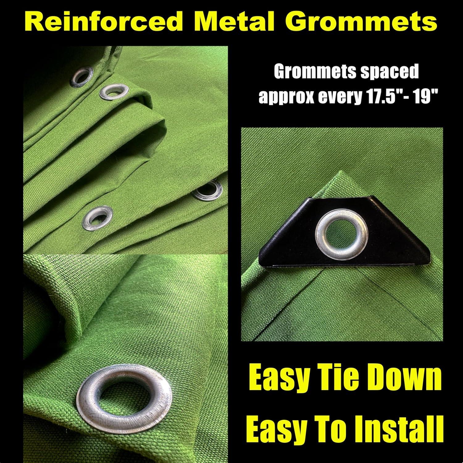 Lona Pesada Resistente al Agua 3.05x3.05m 16oz Verde SHENZHE