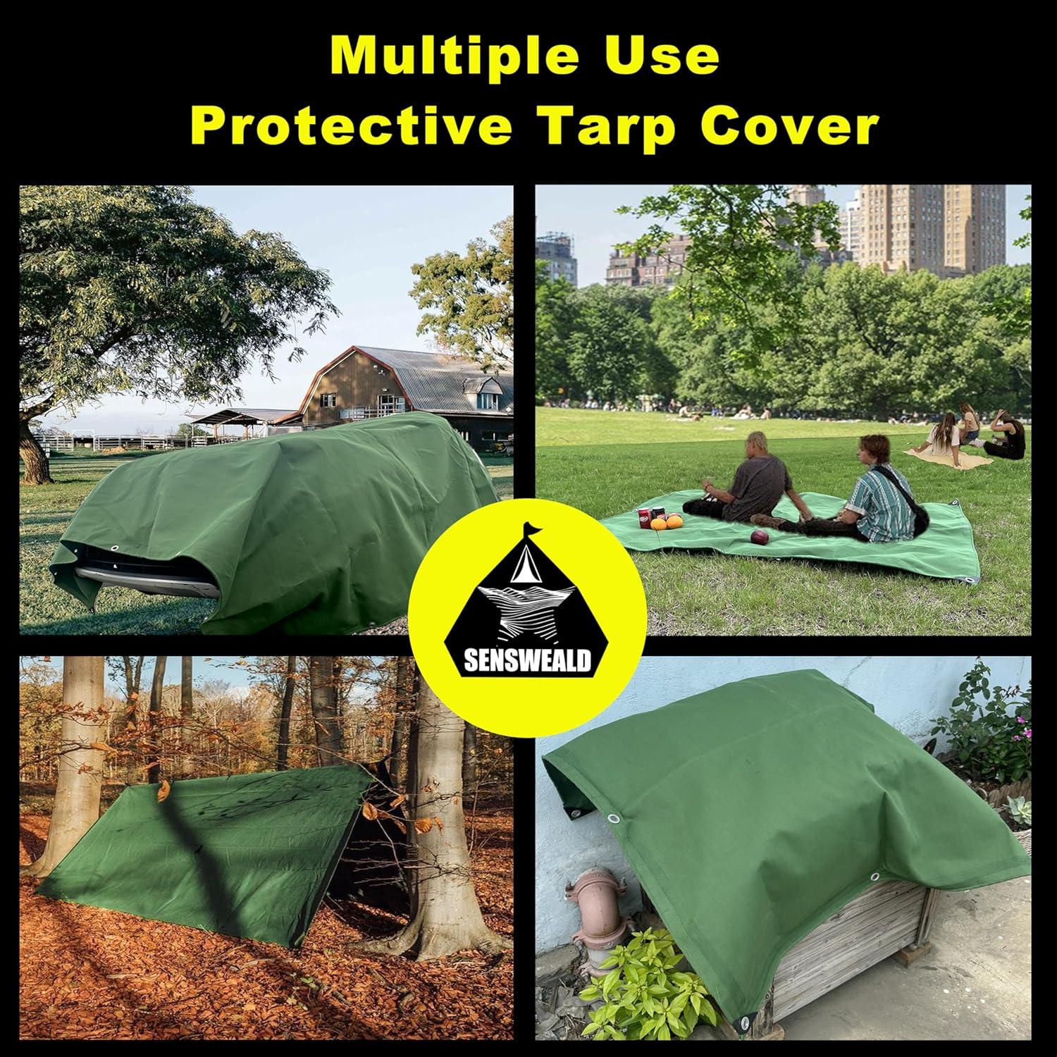 Lona Pesada Resistente al Agua 3.05x3.05m 16oz Verde SHENZHE