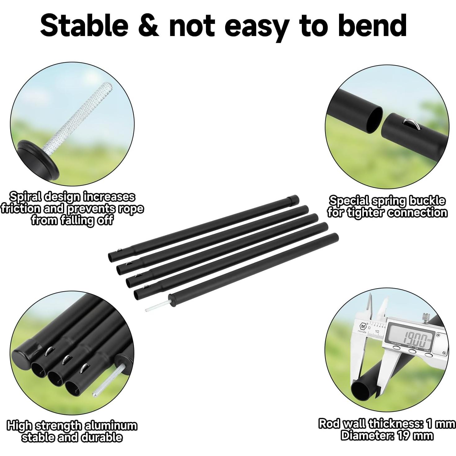 Postes telescópicos ajustables SAN LIKE para camping - 2 unidades