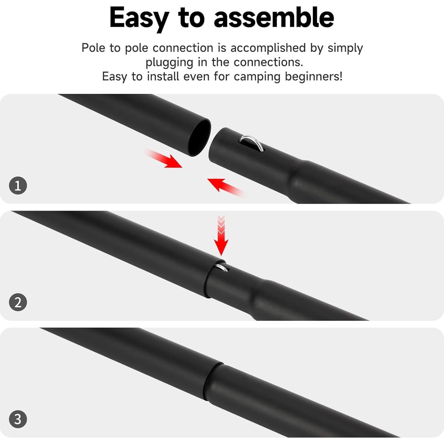 Postes telescópicos ajustables SAN LIKE para camping - 2 unidades