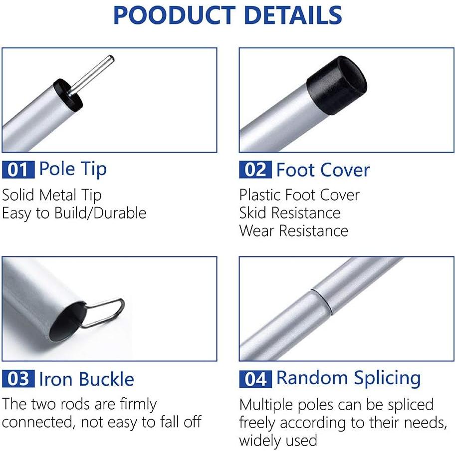 Postes de Tienda Ajustables de Acero Galvanizado - 2 Piezas