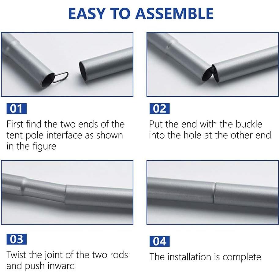 Postes de Tienda Ajustables de Acero Galvanizado - 2 Piezas