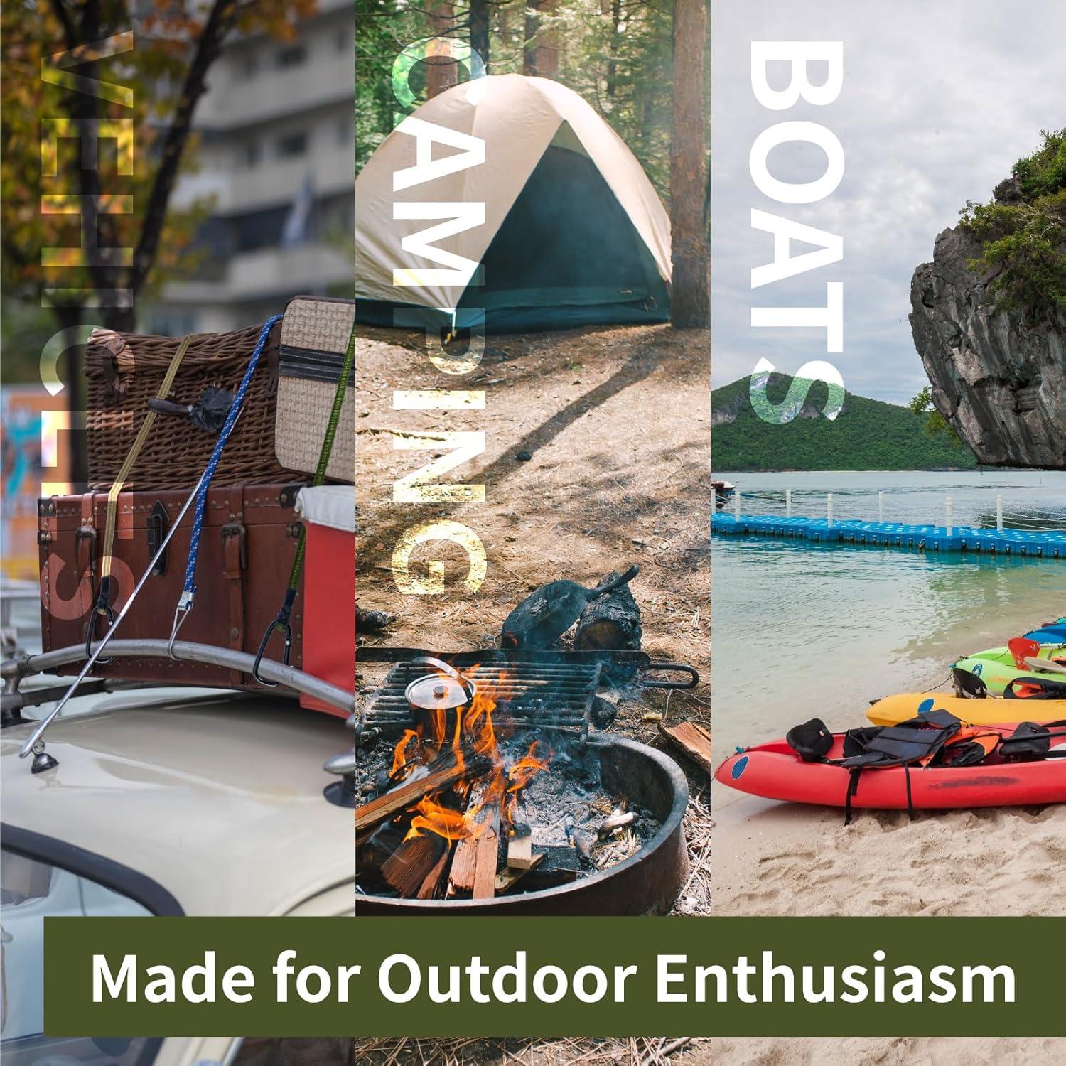 Paquete de 10 Cuerdas Bungee Ajustables BonsMax 45-121 cm