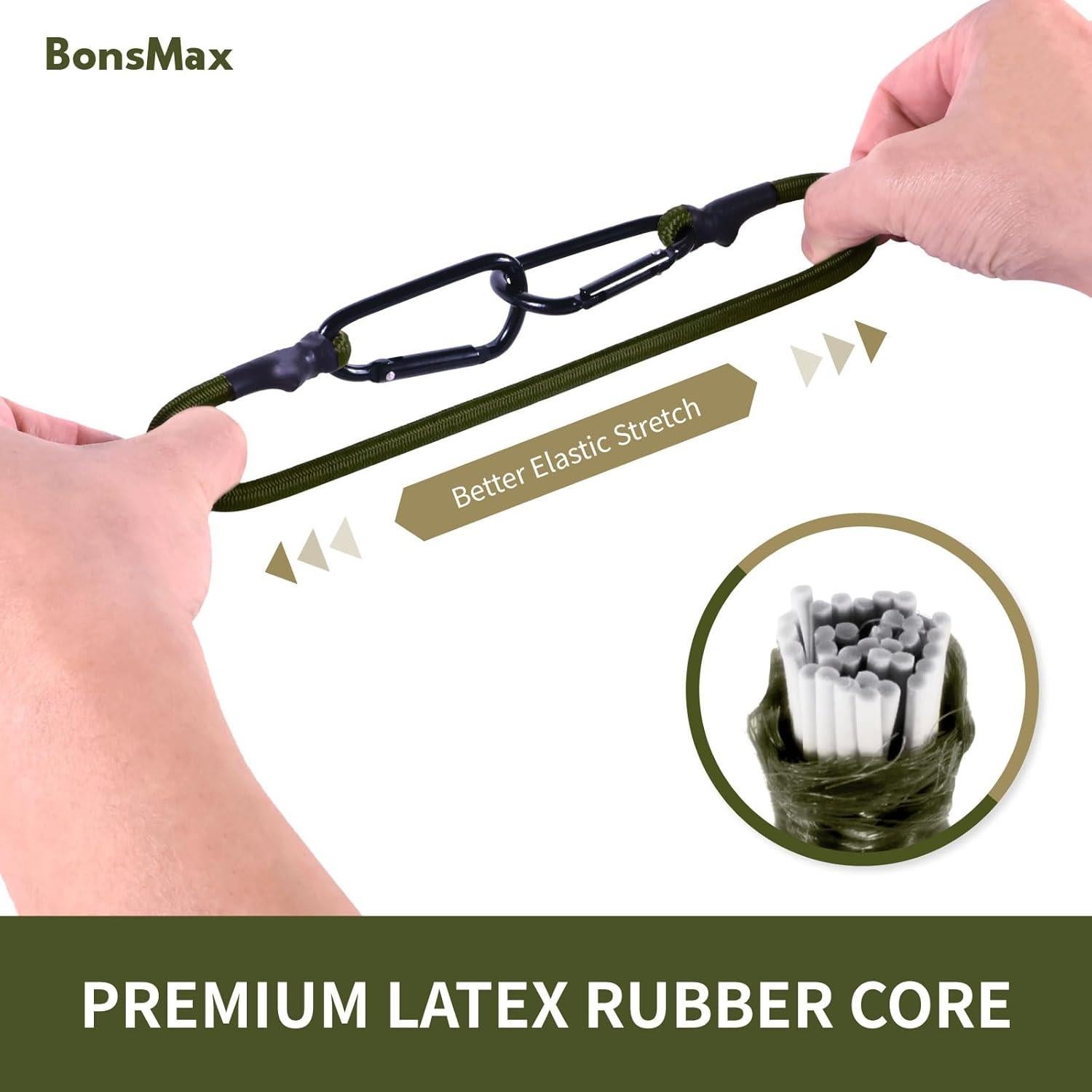 Paquete de 10 Cuerdas Bungee Ajustables BonsMax 45-121 cm