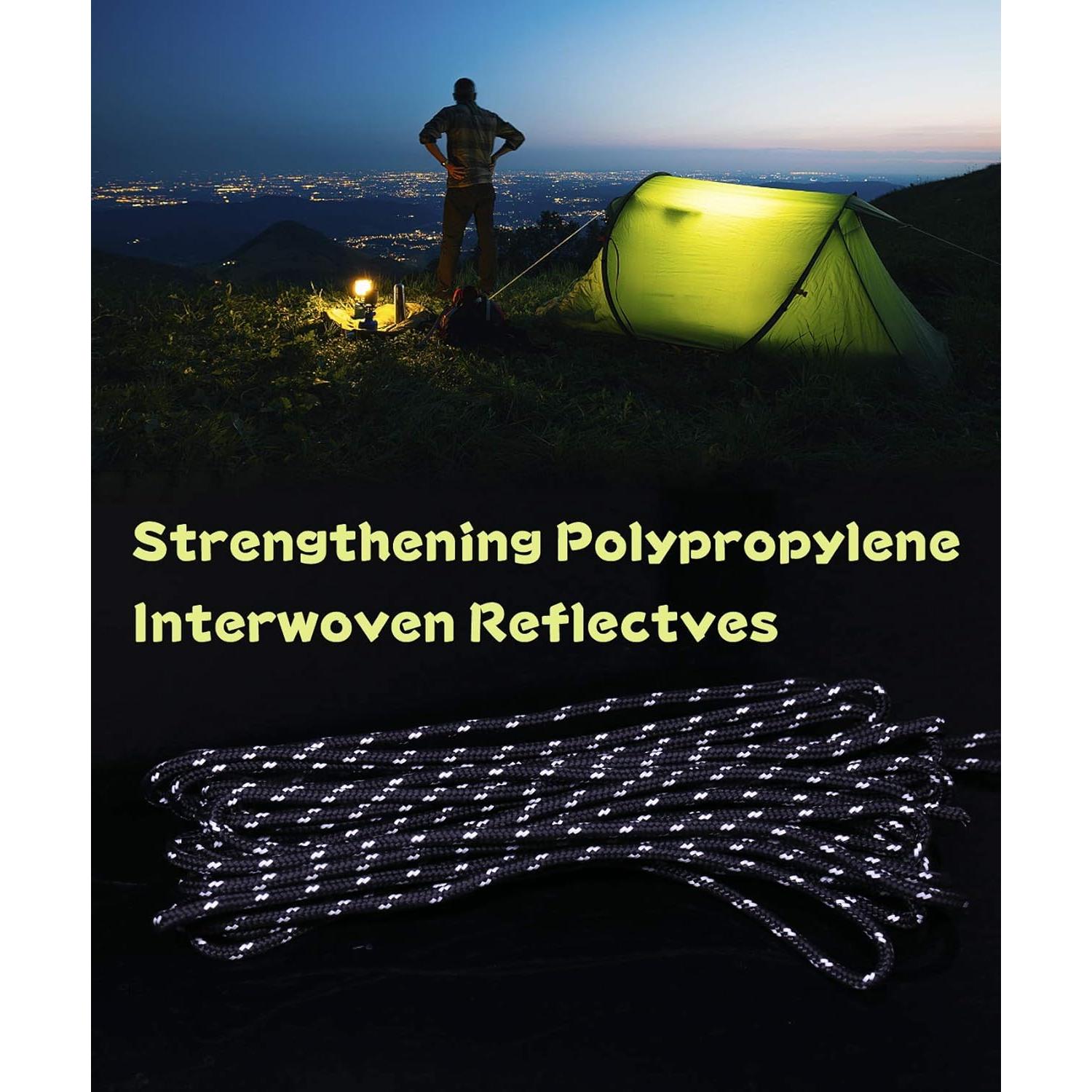 Cuerda de Camping HIKEMAN 4mm Reflectante con Mosquetón