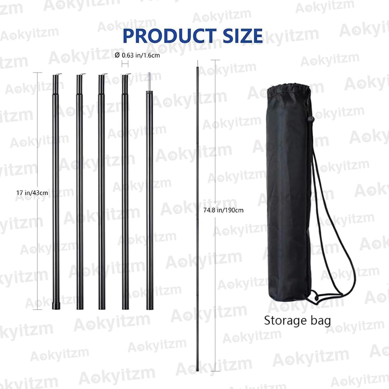 Postes de Tienda Portátiles Aokyitzm Ajustables 190 cm - 2 Piezas