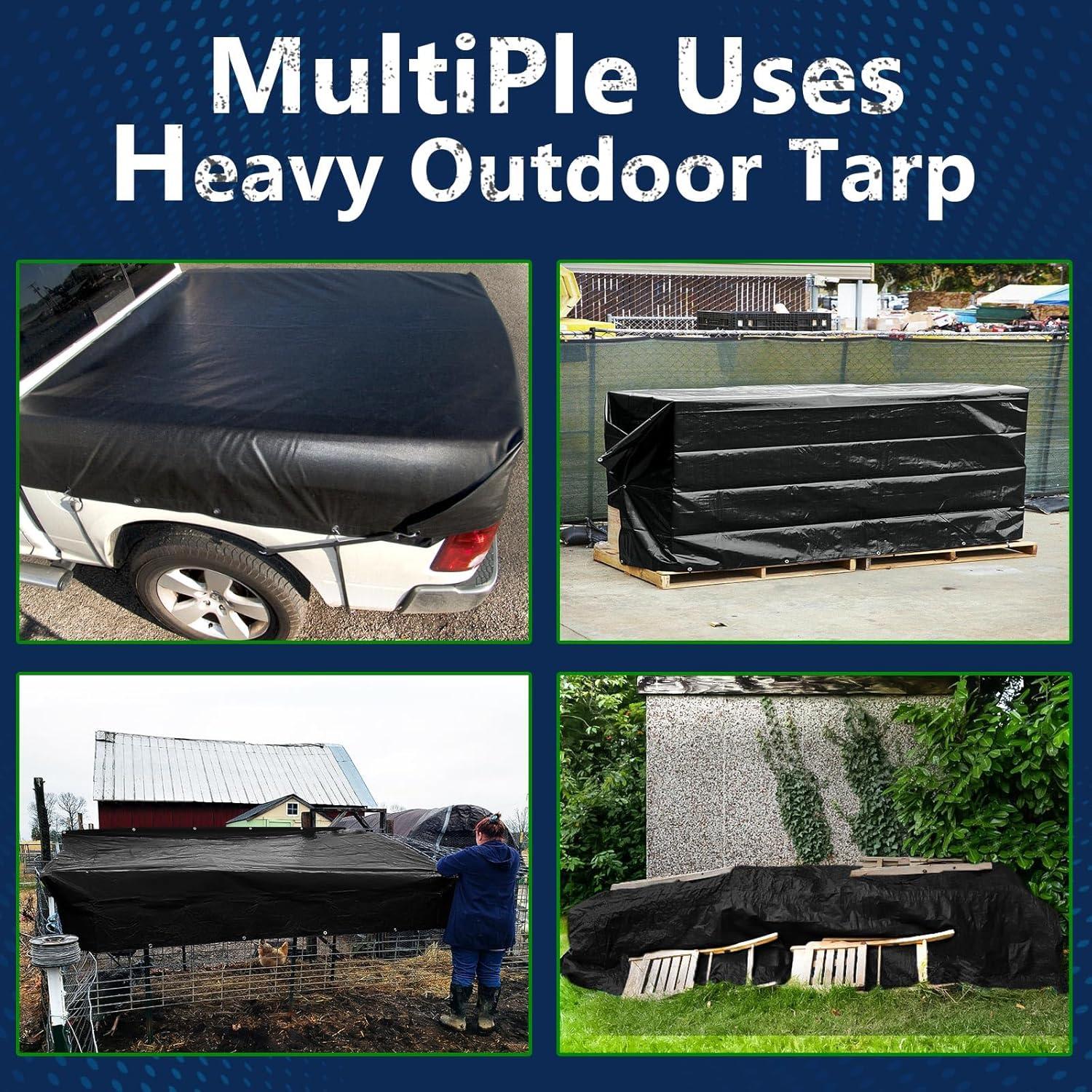 Lona Negra Impermeable CAMPMAC 3.05x3.66m 12 Mil Resistente