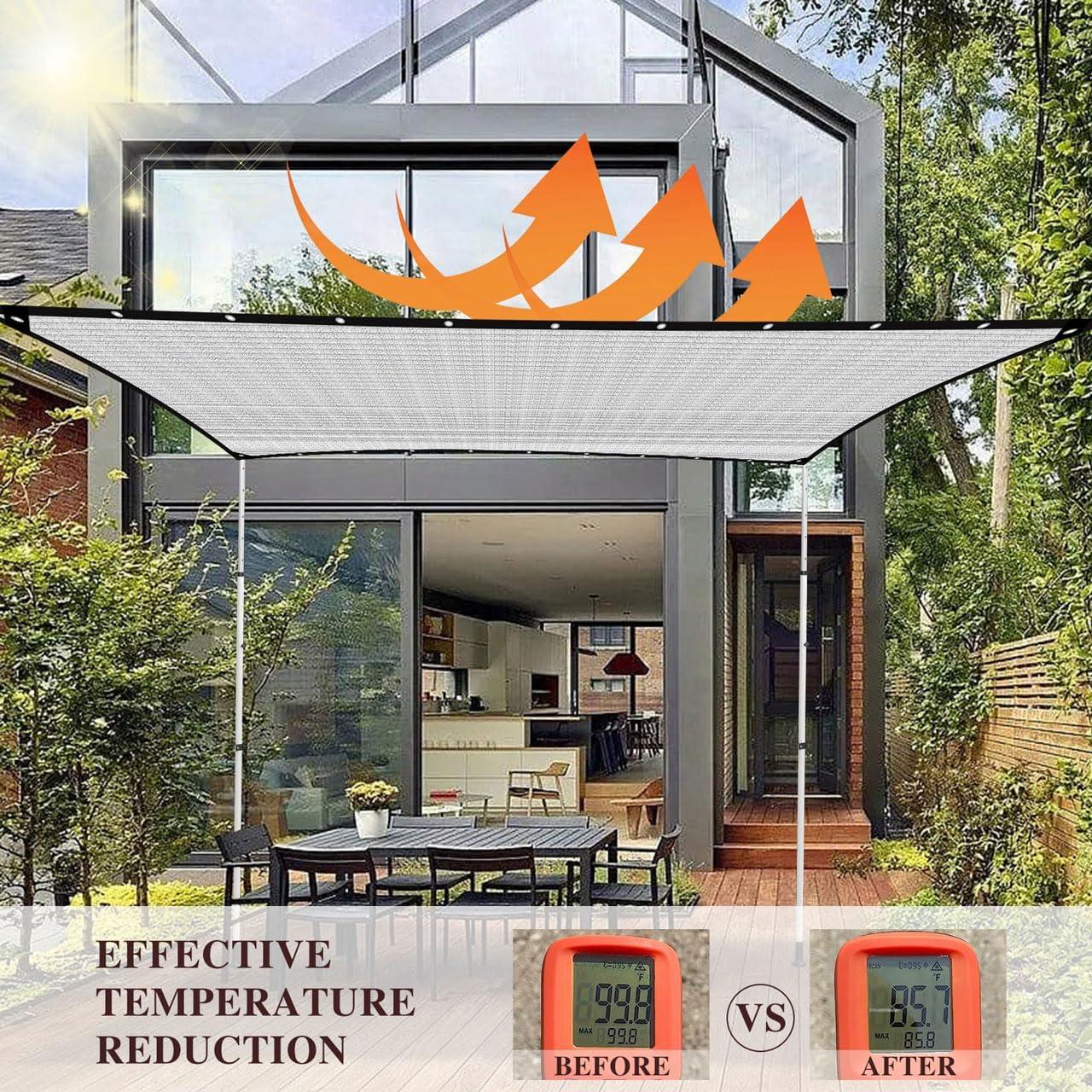 Tela de Sombra Reflectante 80% Aluminio BXAEYIPOR 3.05x6.1m