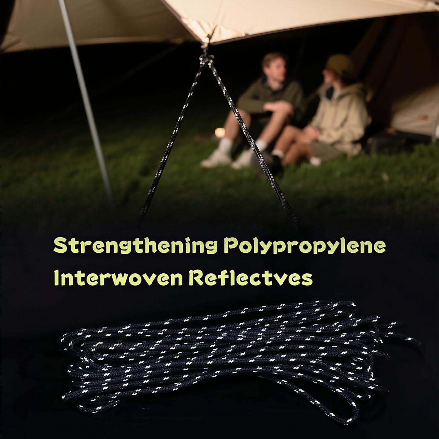 Cuerdas de Tienda CONBOLA 6 Unidades 5mm Ajustador Aluminio