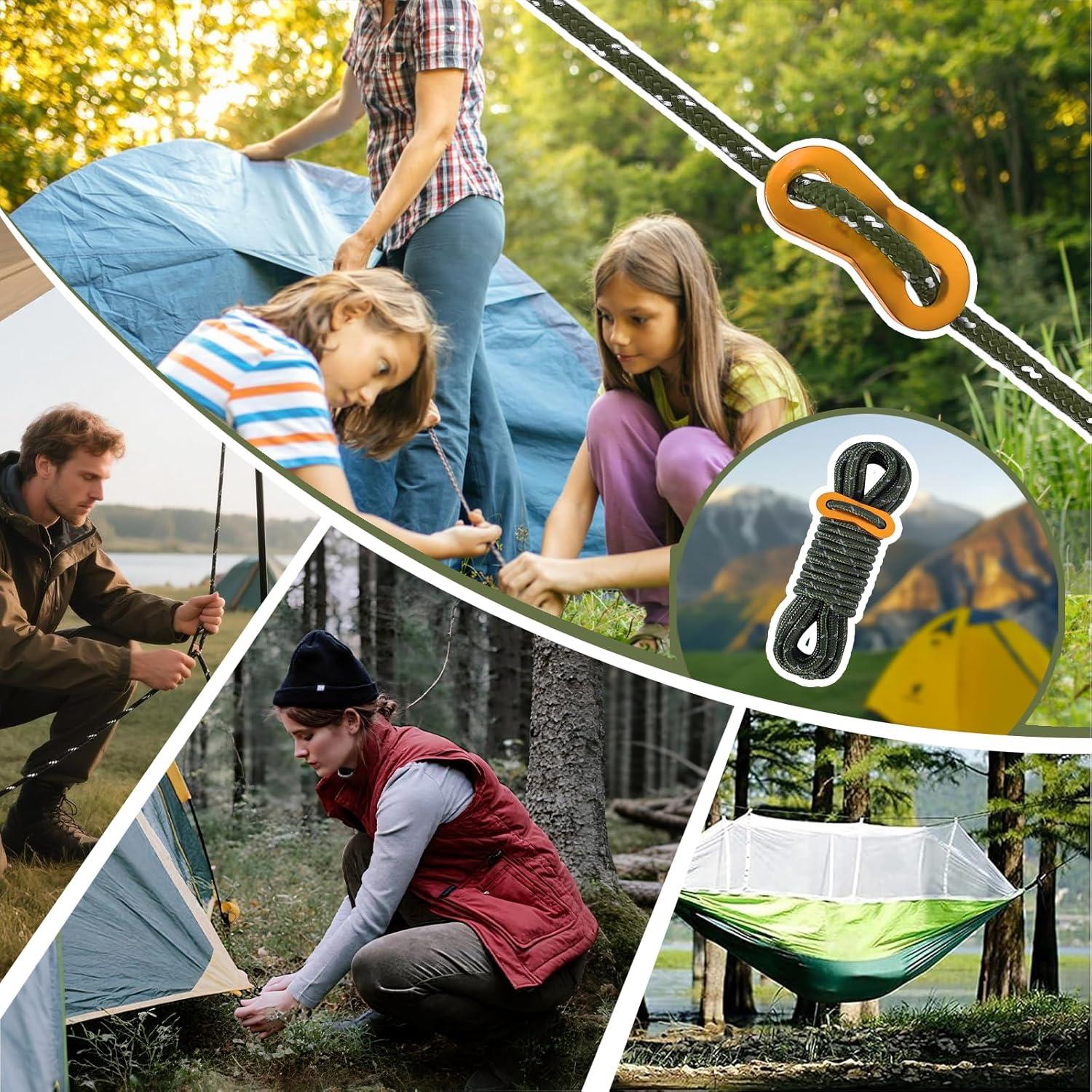 Cuerdas de Tienda CONBOLA 6 Unidades 5mm Ajustador Aluminio