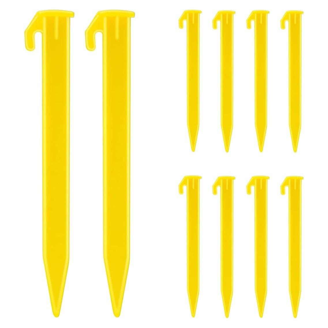 Paquete de 10 Estacas de Plástico Amarillas TKYPZY 12.7 cm