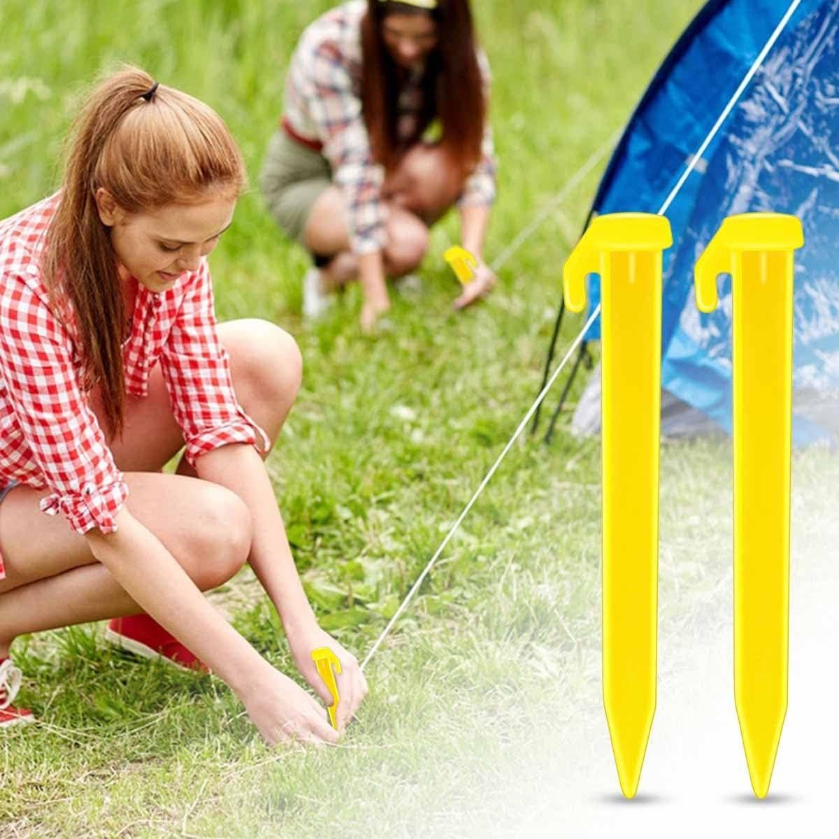 Paquete de 10 Estacas de Plástico Amarillas TKYPZY 12.7 cm