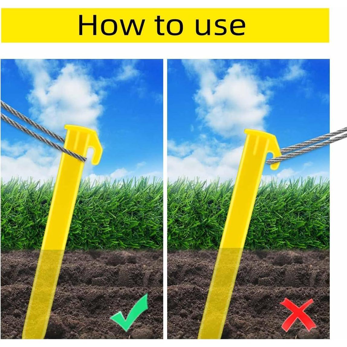 Paquete de 10 Estacas de Plástico Amarillas TKYPZY 12.7 cm