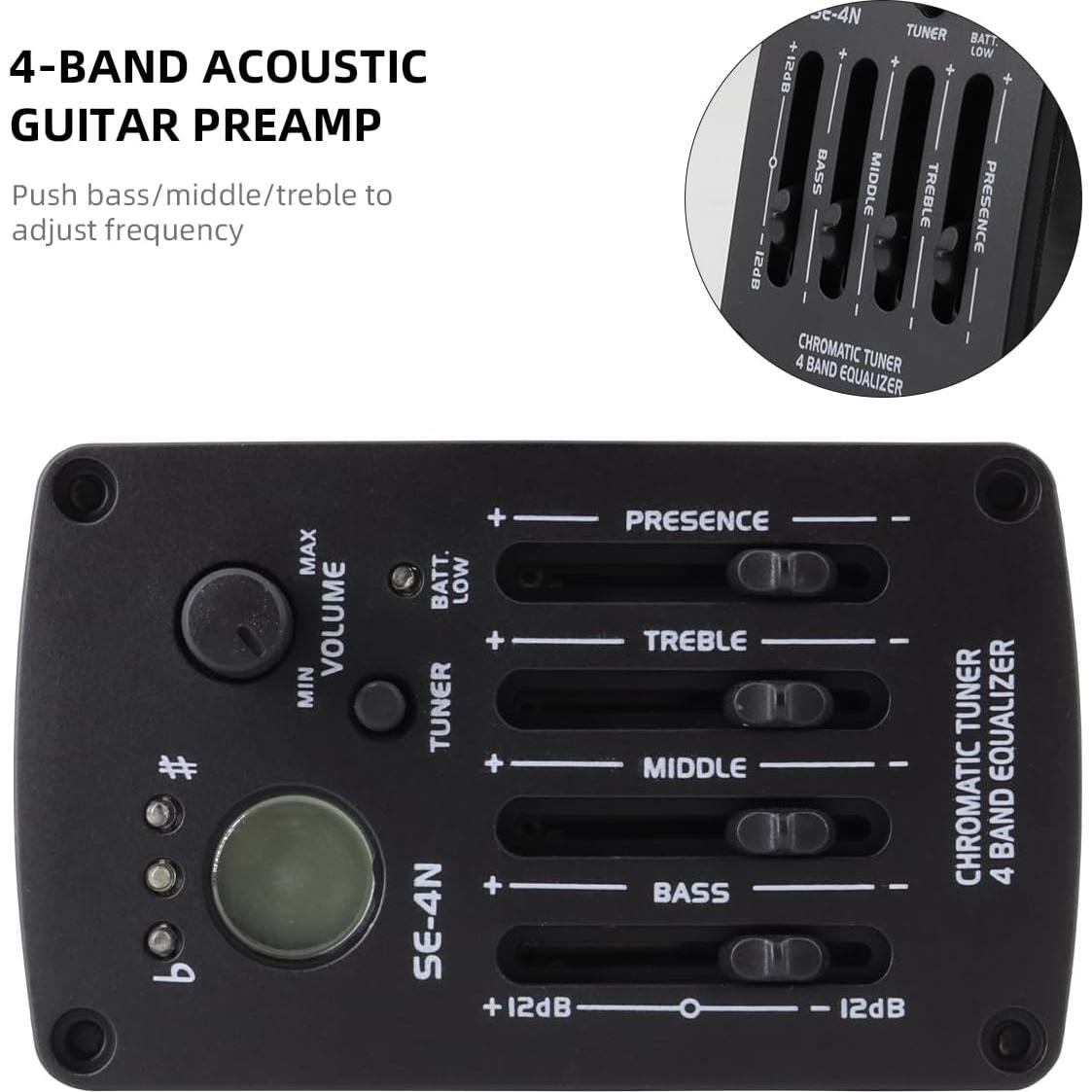 Pastilla de Guitarra Acústica Ecualizador 4 Bandas SE-4N