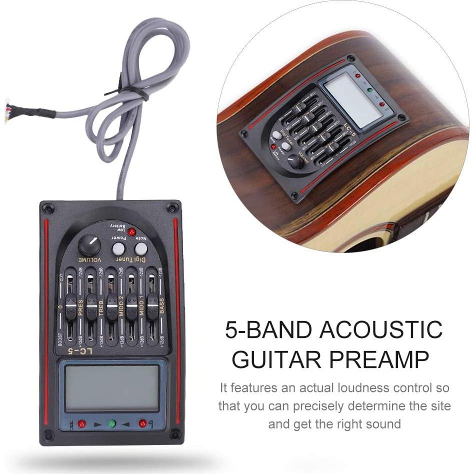 Ecualizador de Pastilla para Guitarra Acústica GOTOTOP LCD 5 Bandas