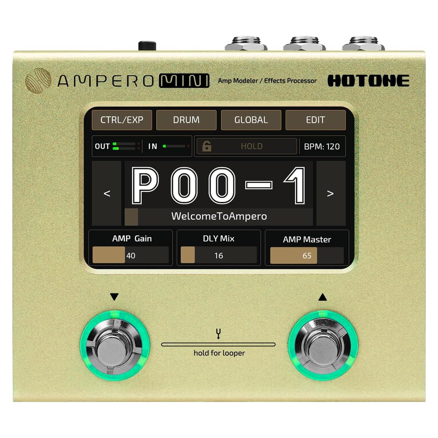 Procesador de Bajo Hotone Ampero Mini 9V Pantalla Táctil