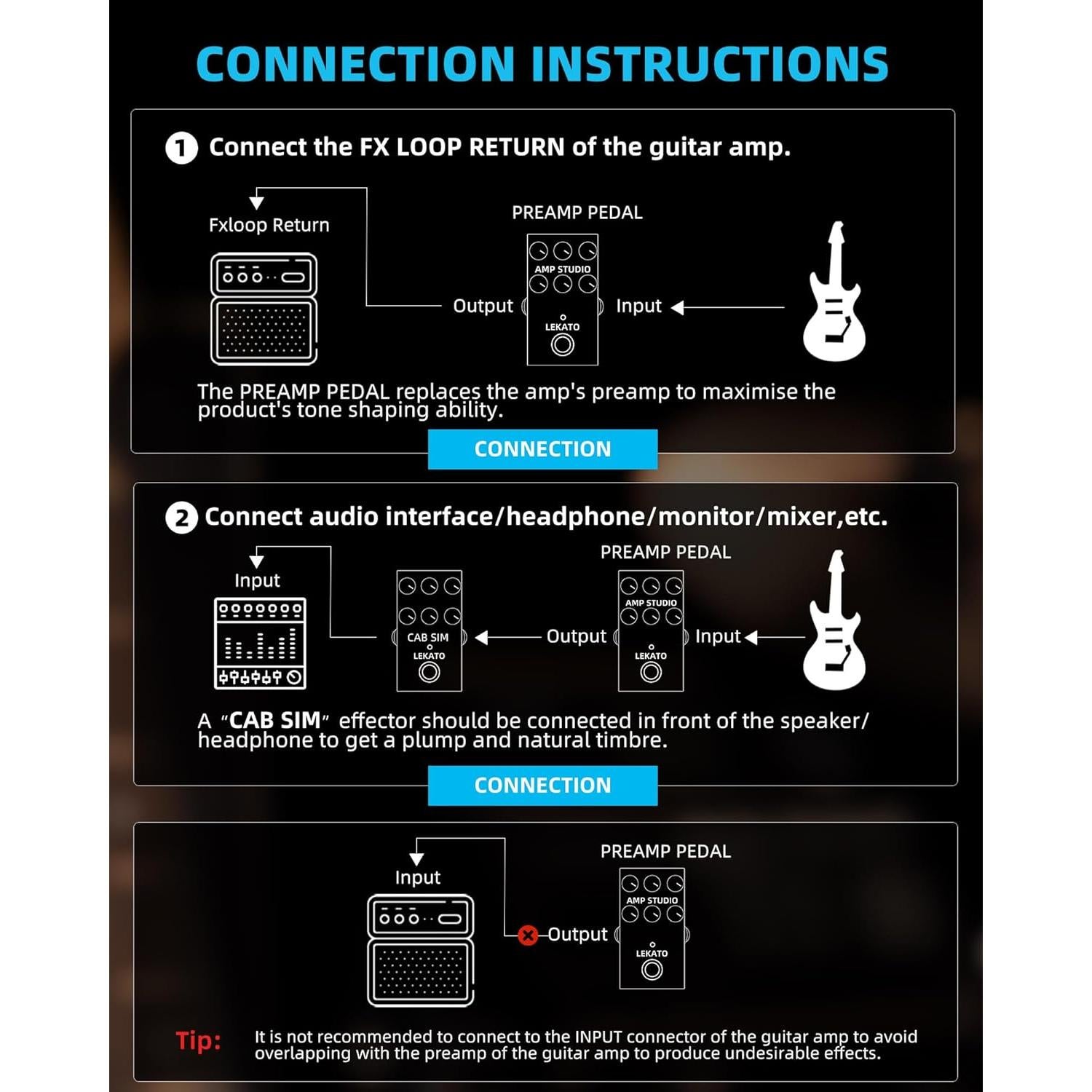 Pedal de Efecto LEKATO EP-01 para Guitarra Eléctrica
