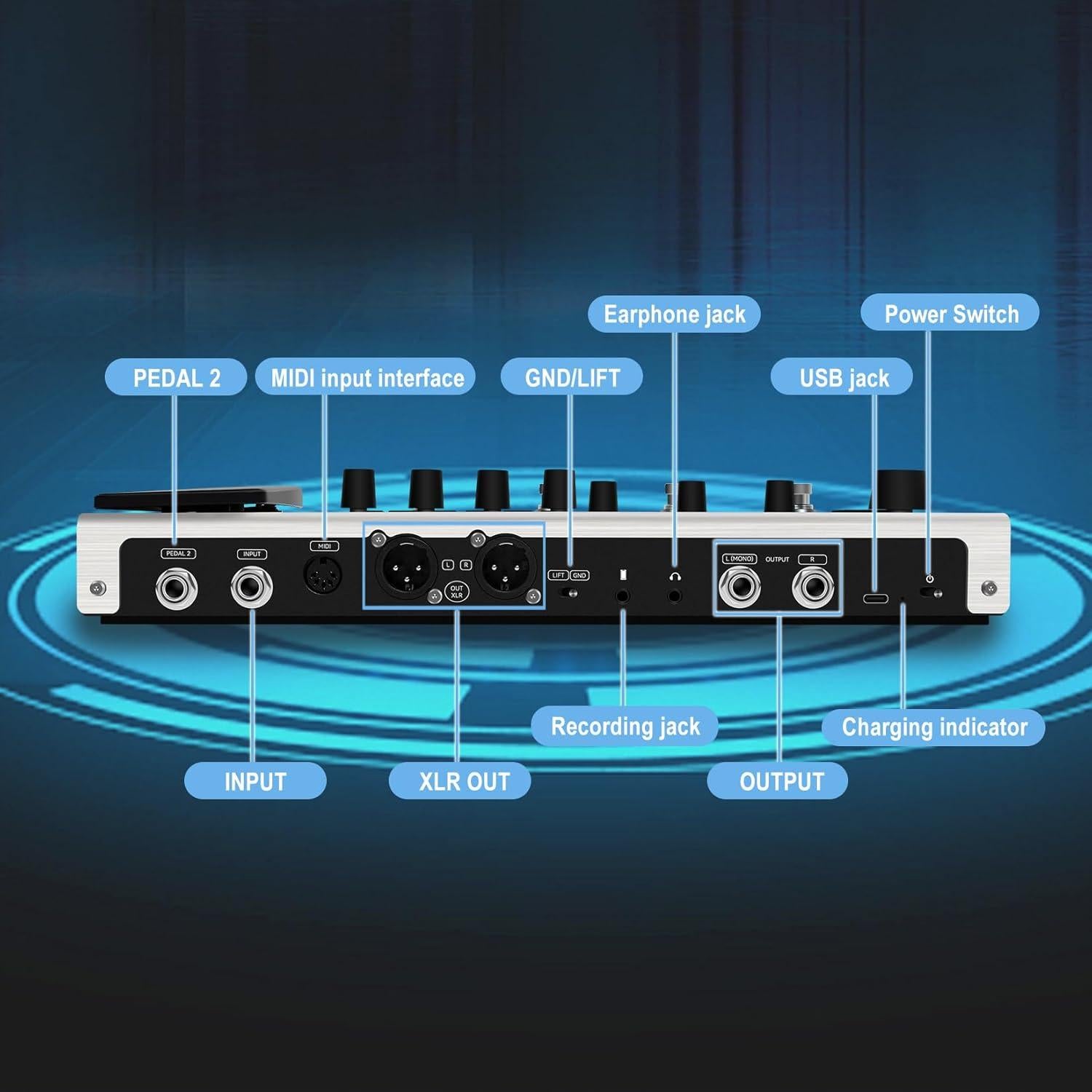 Procesador de Efectos MK-300 de Bajo - 320+ Efectos, 10H Batería