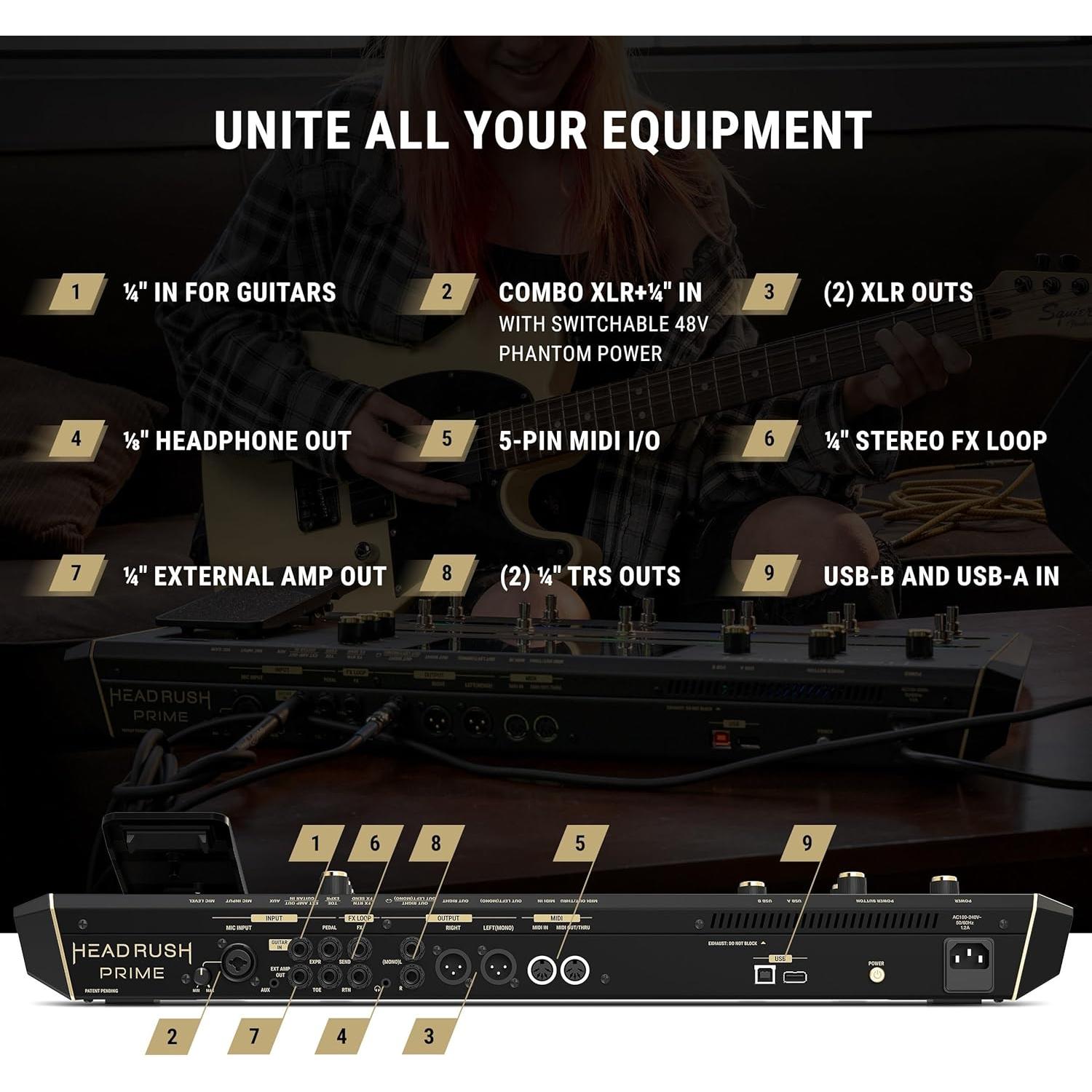 HeadRush Prime - Procesador de efectos para guitarra y voz