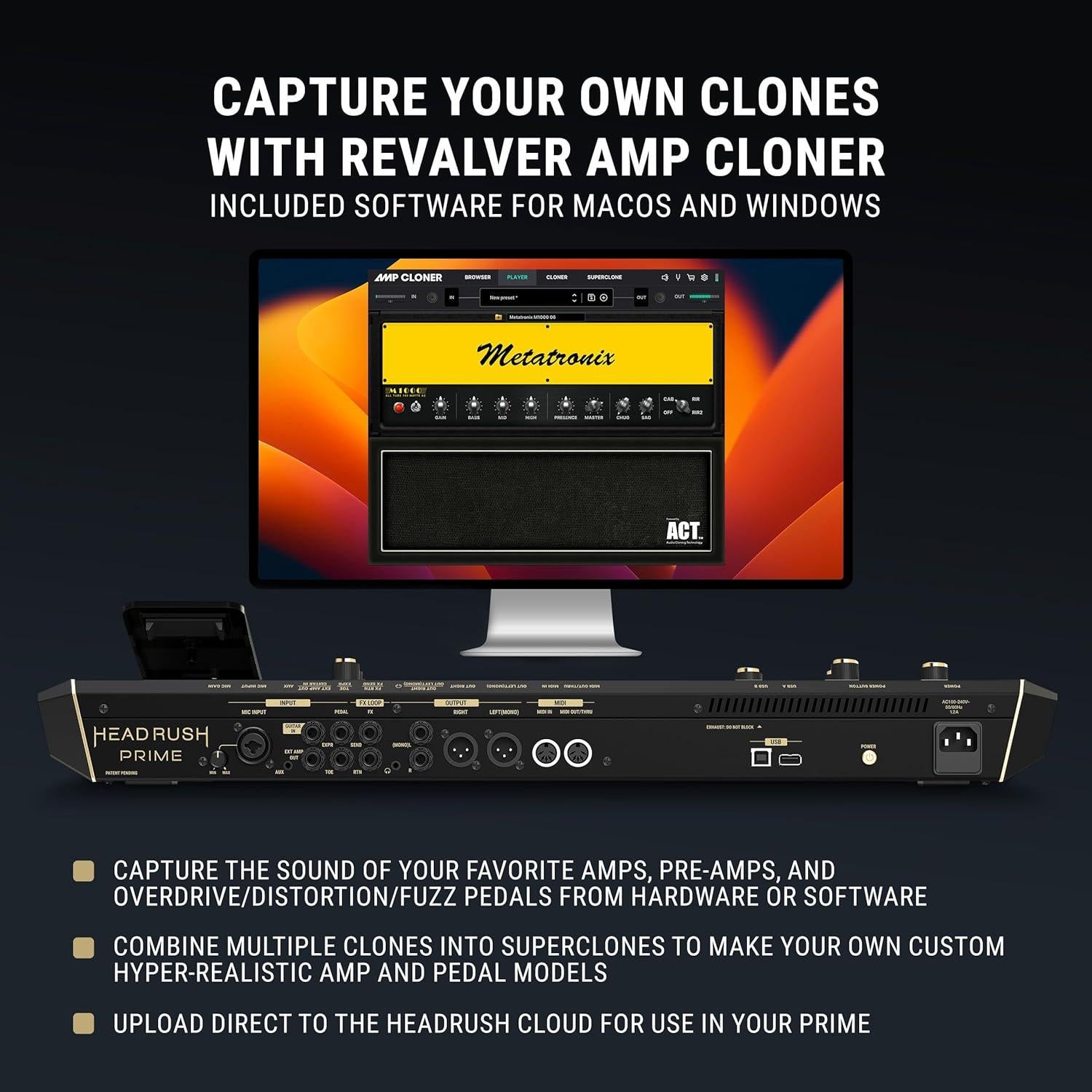 HeadRush Prime - Procesador de efectos para guitarra y voz
