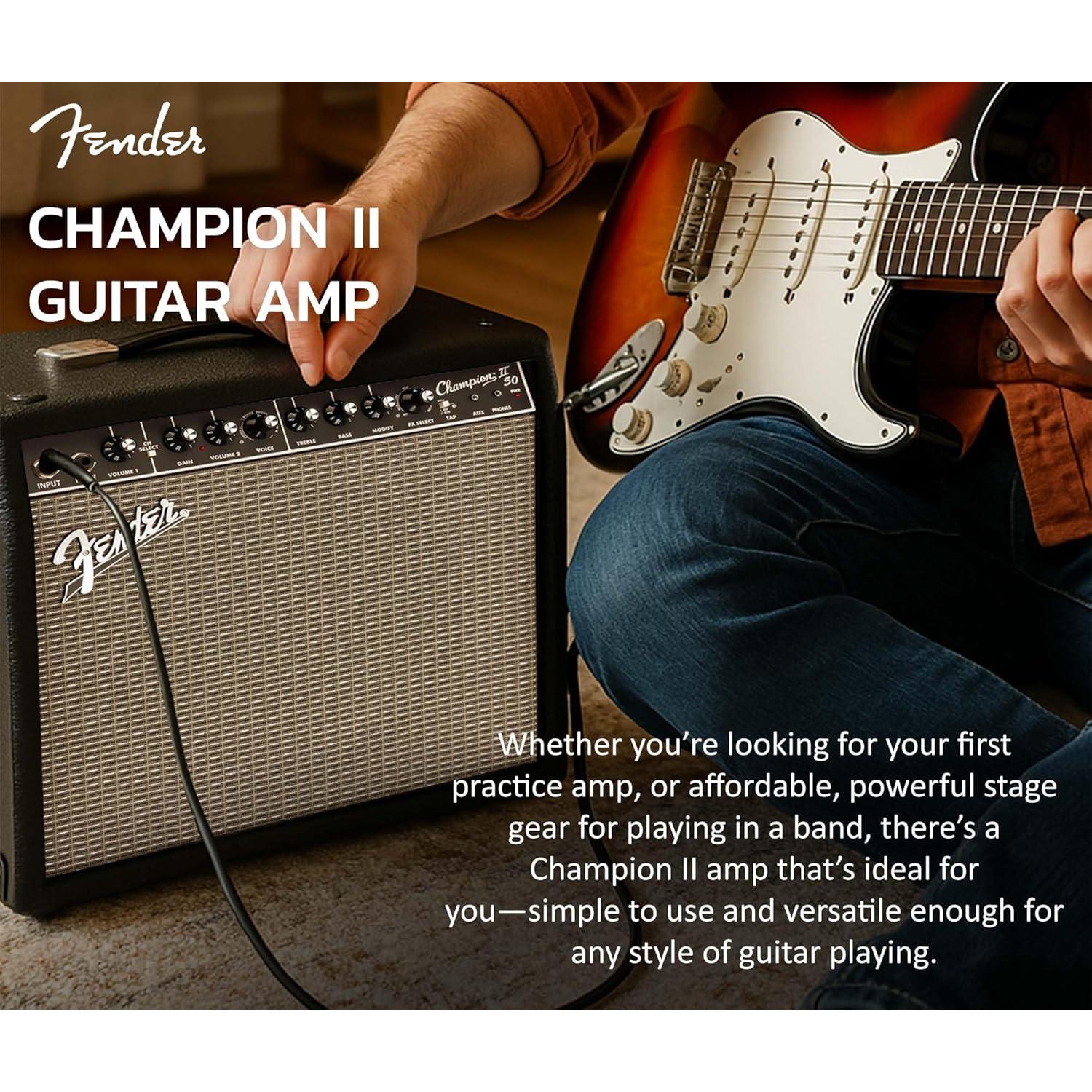Amplificador Combo Fender Champion II 50W con Efectos y Cable