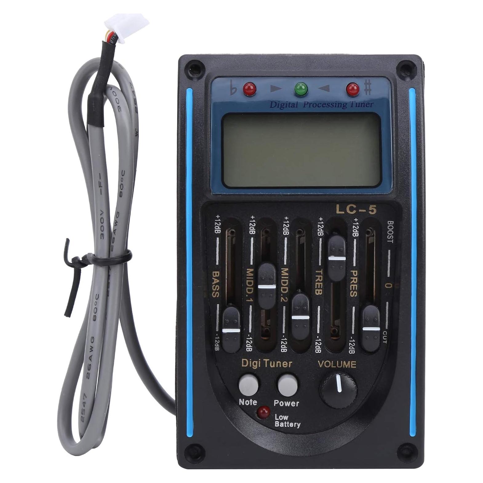 Ecualizador de Pastilla de Guitarra 5 Bandas con Pantalla LCD