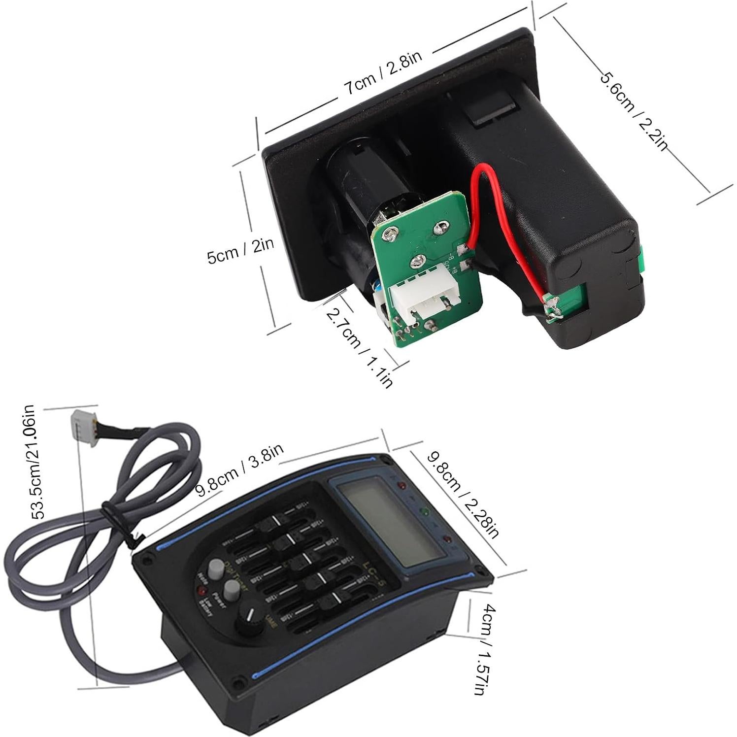 Ecualizador de Pastilla de Guitarra 5 Bandas con Pantalla LCD