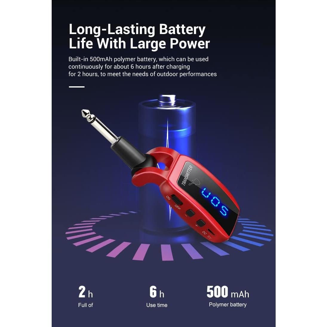 Micrófono Inalámbrico Arklove 1/4" (6.35mm) para Guitarra