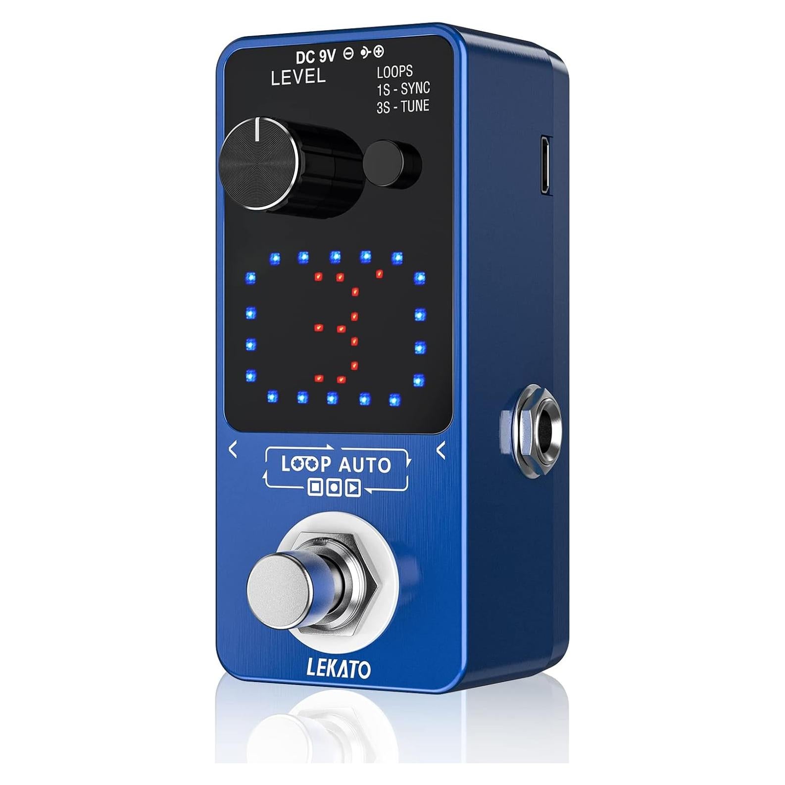 Pedal Looper LEKATO para Guitarra y Bajo, 3 Bucles, 18 Minutos