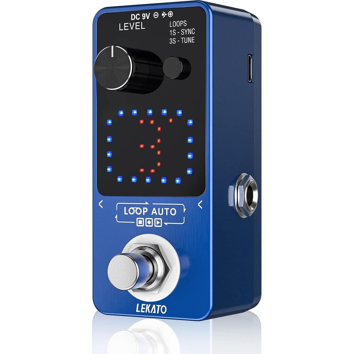 Pedal Looper LEKATO para Guitarra y Bajo, 3 Bucles, 18 Minutos