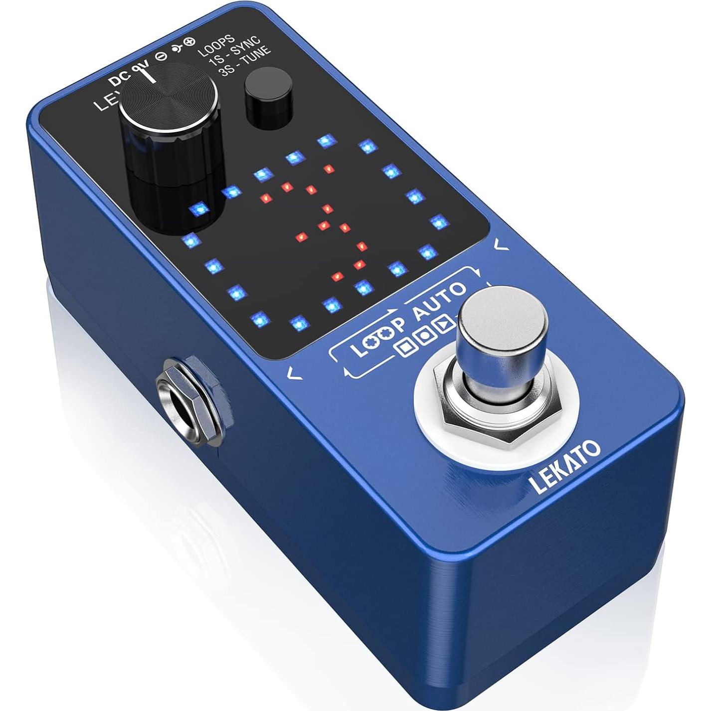 Pedal Looper LEKATO para Guitarra y Bajo, 3 Bucles, 18 Minutos