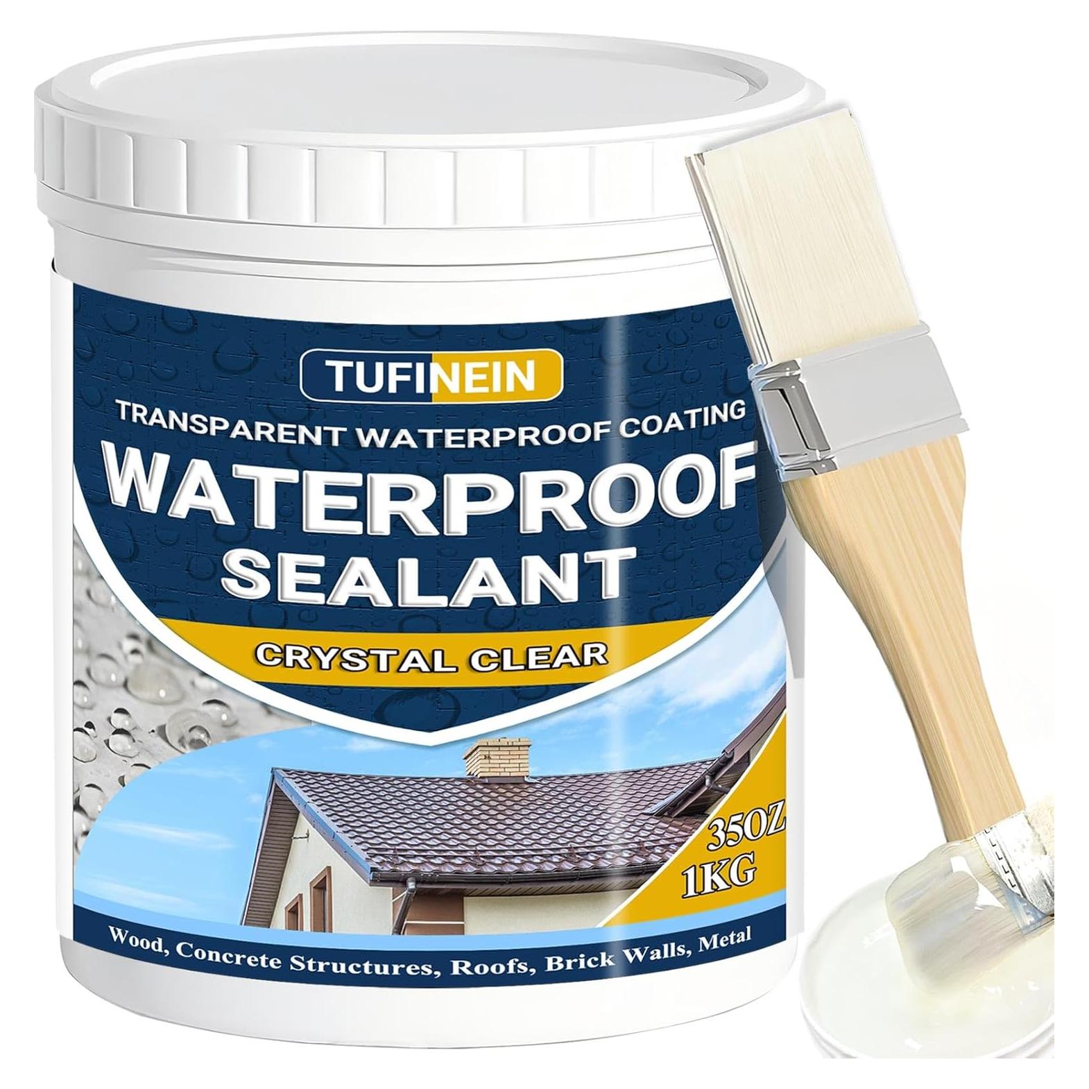 Sellador Impermeable Claro TUFINEIN 1L para Techos y Jardines