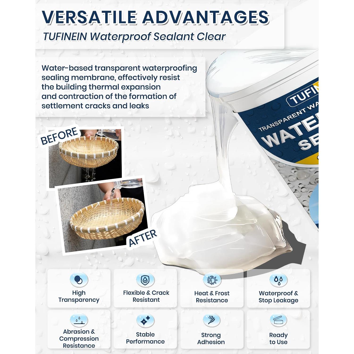 Sellador Impermeable Claro 2L TUFINEIN para Techos y Paredes