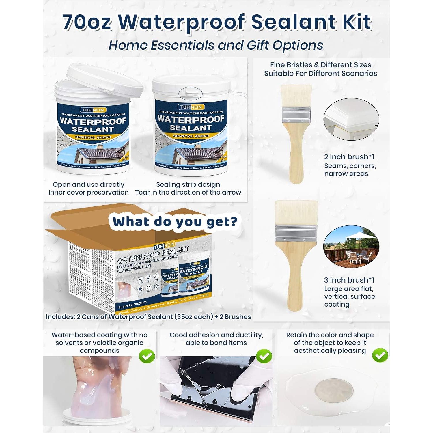 Sellador Impermeable Claro 2L TUFINEIN para Techos y Paredes