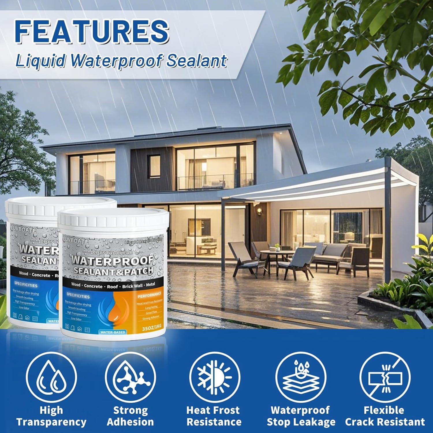 Sellador Impermeable LUVBOATE 2kg Claro a Base de Agua