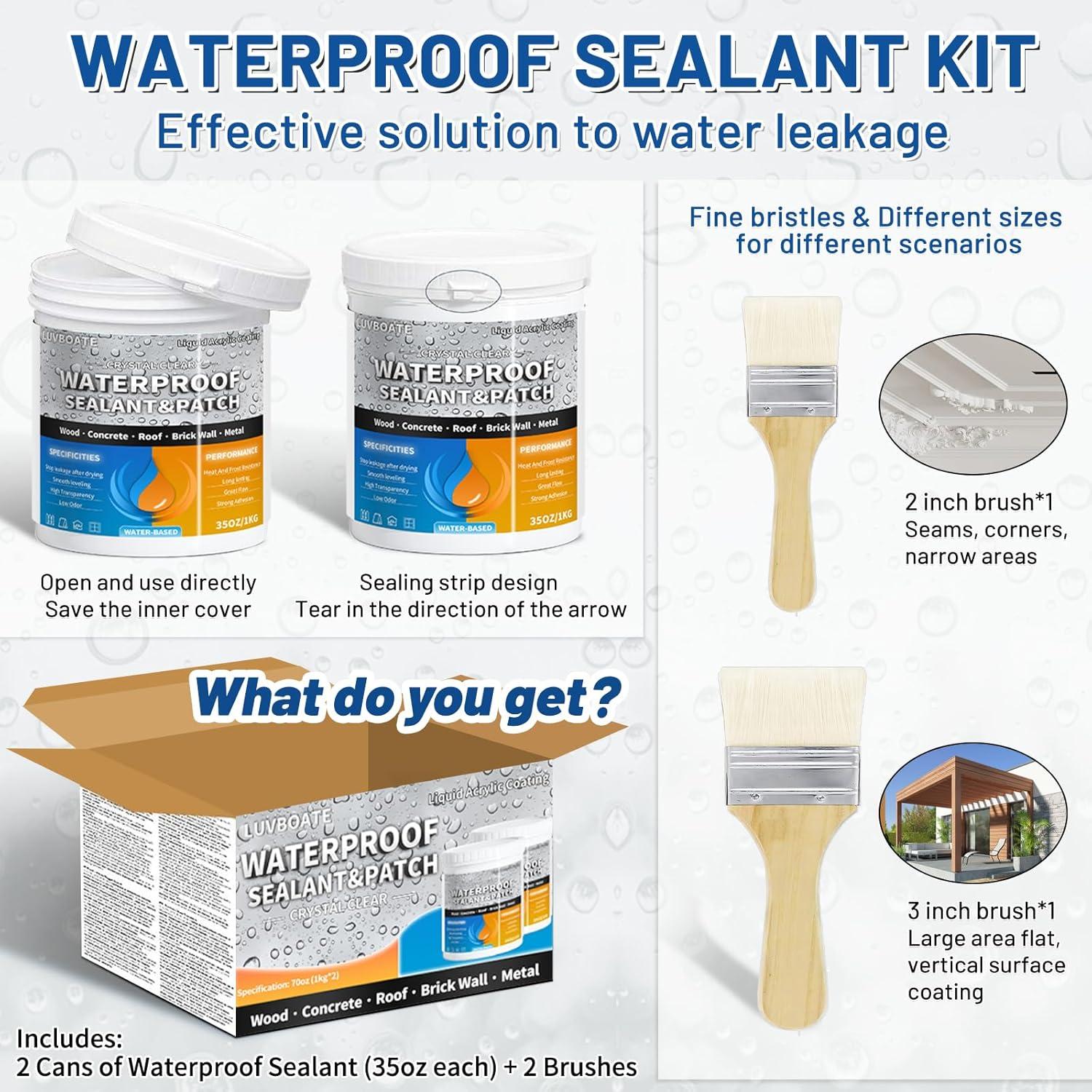 Sellador Impermeable LUVBOATE 2kg Claro a Base de Agua