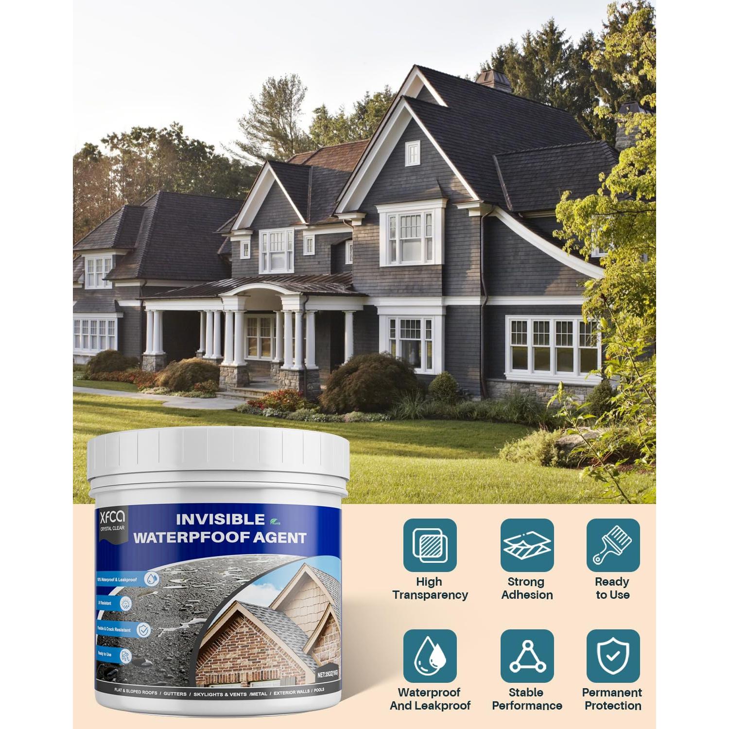 Sellador Impermeable Transparente 1 KG XFCA para Interiores y Exteriores