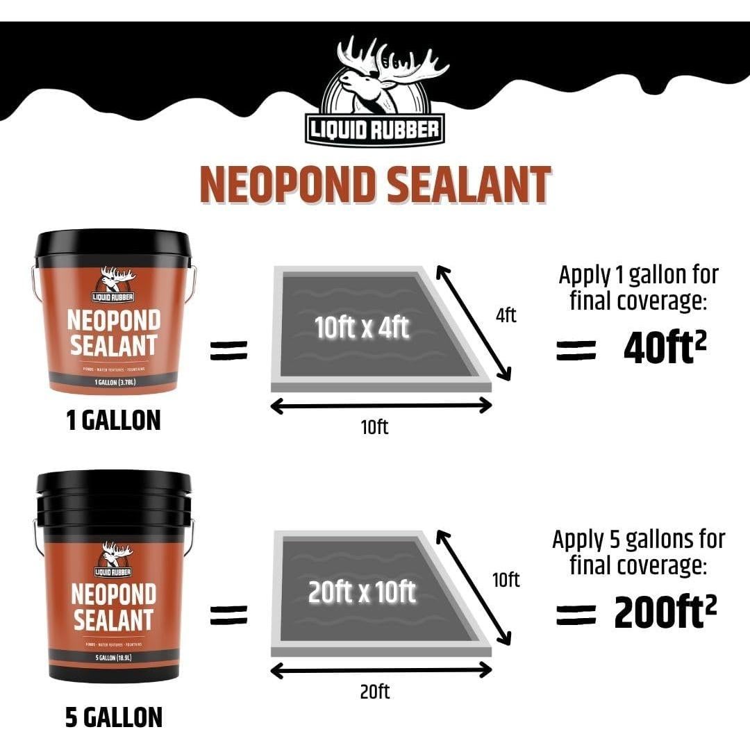 Sellador Impermeable Liquid Rubber NeoPond 3.78L Negro
