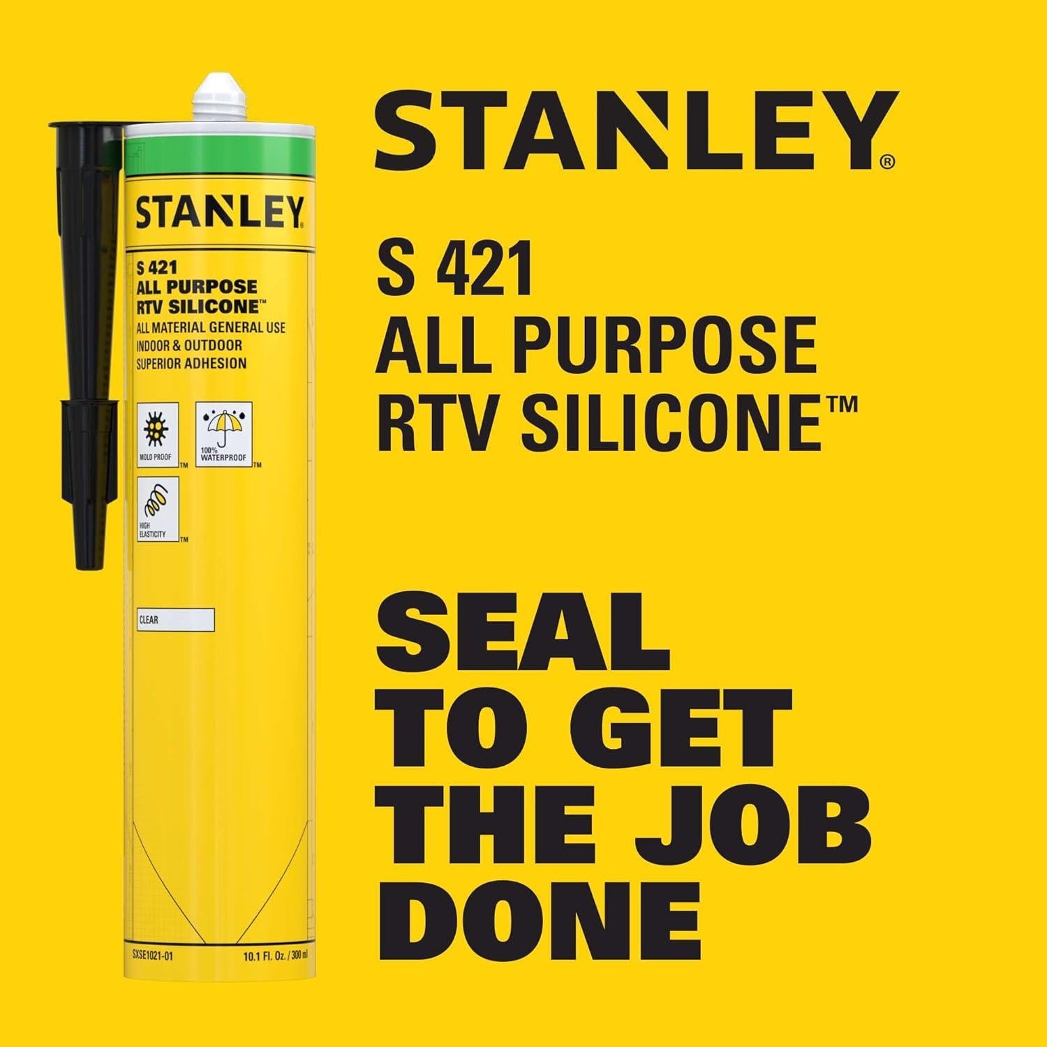 Sellador de Silicona RTV Stanley S421 Multiusos 2 Paquete 284g Blanco