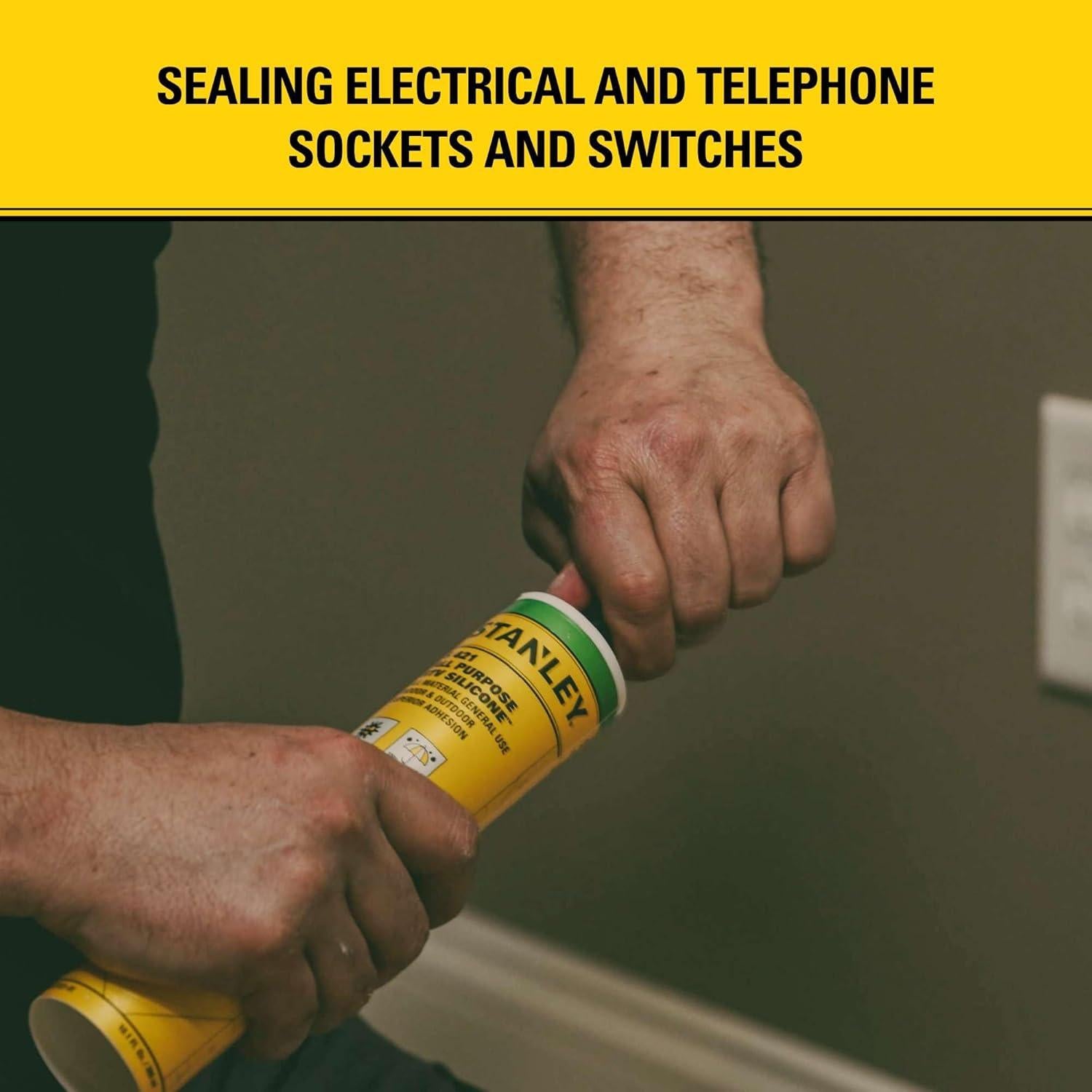 Sellador de Silicona RTV Stanley S421 Multiusos 2 Paquete 284g Blanco